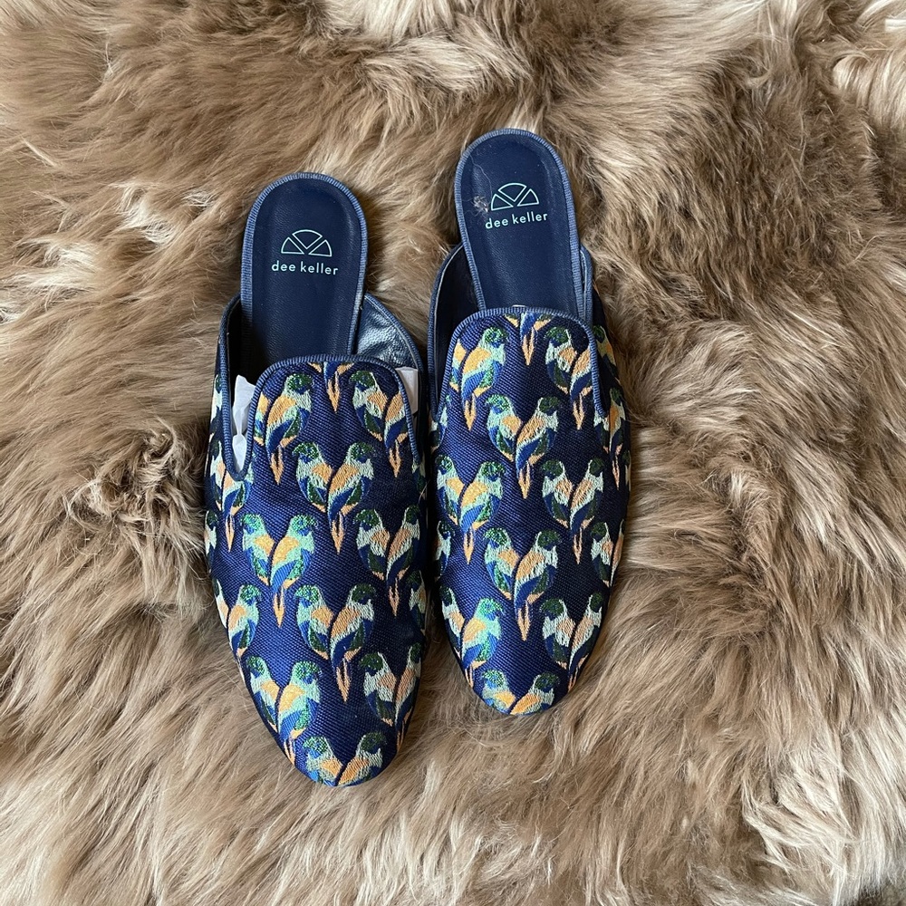 Dee Keller Embroidered Mules. Size 40/9.5